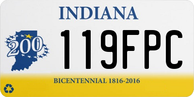 IN license plate 119FPC