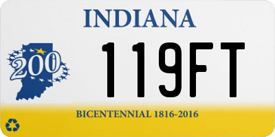 IN license plate 119FT