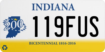 IN license plate 119FUS