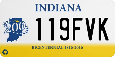 IN license plate 119FVK