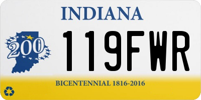 IN license plate 119FWR