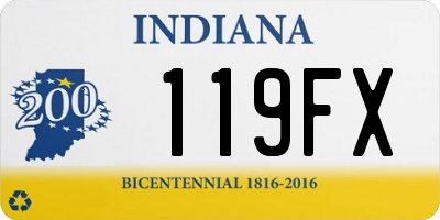 IN license plate 119FX