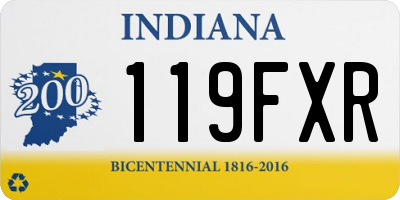 IN license plate 119FXR
