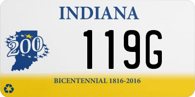 IN license plate 119G