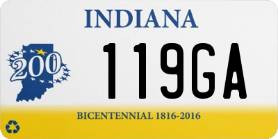 IN license plate 119GA