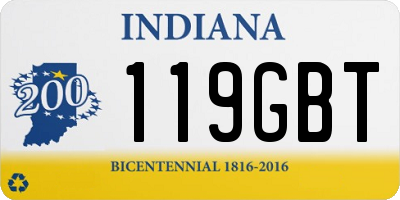 IN license plate 119GBT
