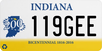 IN license plate 119GEE