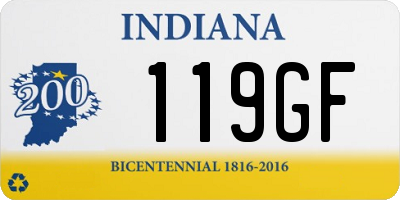 IN license plate 119GF