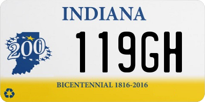 IN license plate 119GH