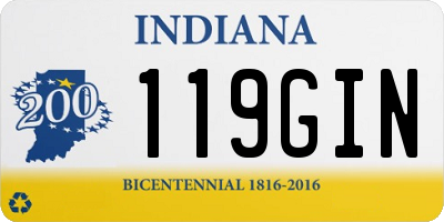 IN license plate 119GIN