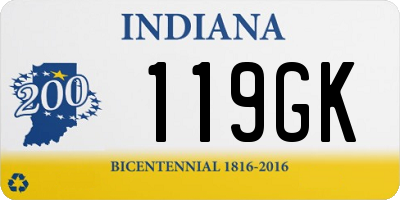 IN license plate 119GK