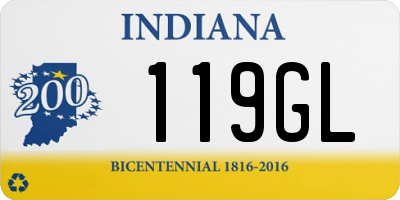 IN license plate 119GL