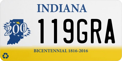 IN license plate 119GRA