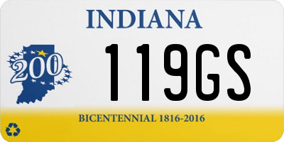 IN license plate 119GS