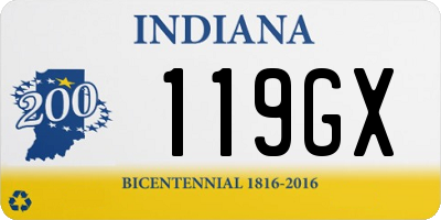 IN license plate 119GX