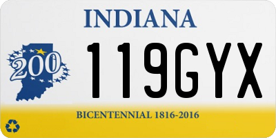 IN license plate 119GYX