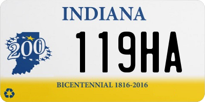 IN license plate 119HA