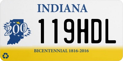 IN license plate 119HDL