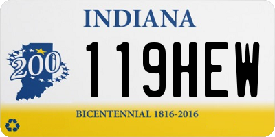 IN license plate 119HEW