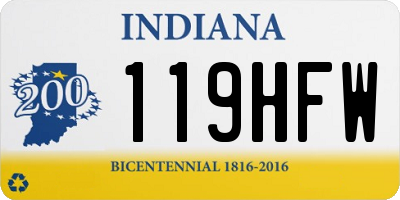 IN license plate 119HFW