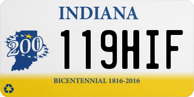 IN license plate 119HIF