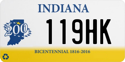 IN license plate 119HK