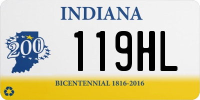 IN license plate 119HL