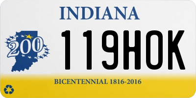 IN license plate 119HOK