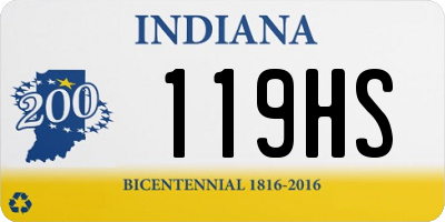 IN license plate 119HS