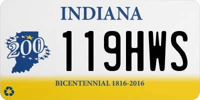 IN license plate 119HWS