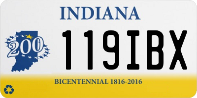 IN license plate 119IBX
