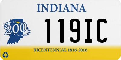 IN license plate 119IC