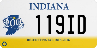 IN license plate 119ID