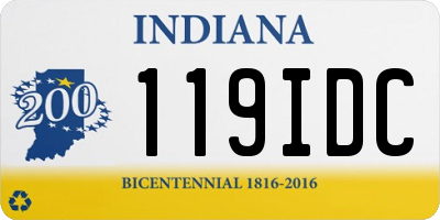 IN license plate 119IDC