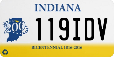IN license plate 119IDV