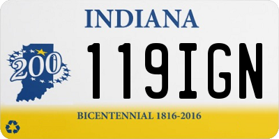 IN license plate 119IGN