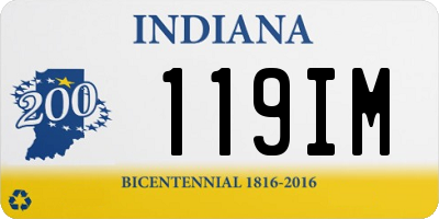 IN license plate 119IM
