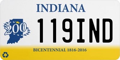 IN license plate 119IND