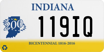 IN license plate 119IQ