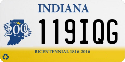 IN license plate 119IQG