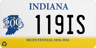 IN license plate 119IS