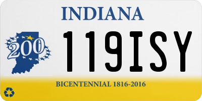IN license plate 119ISY