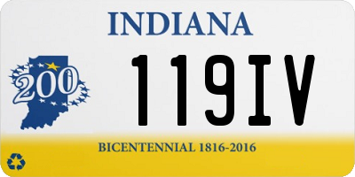 IN license plate 119IV