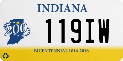 IN license plate 119IW