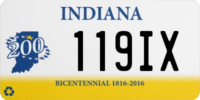 IN license plate 119IX