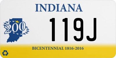 IN license plate 119J