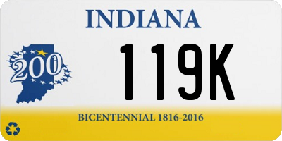 IN license plate 119K