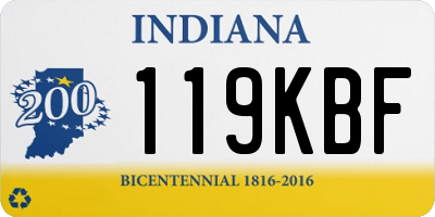 IN license plate 119KBF