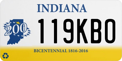 IN license plate 119KBO