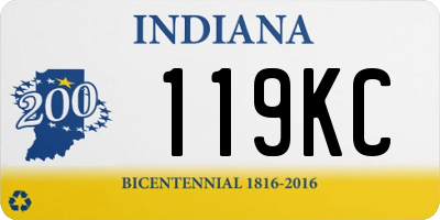 IN license plate 119KC